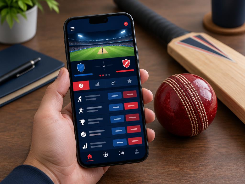 Online cricket ID app on a smartphone showing cricket match odds